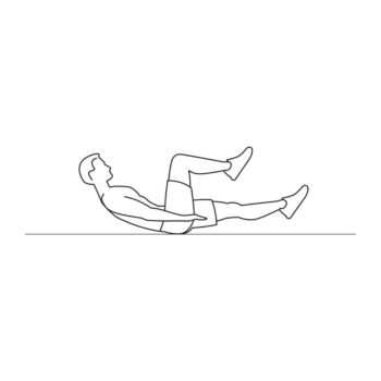 Fitness vector illustration showing air crunches exercise