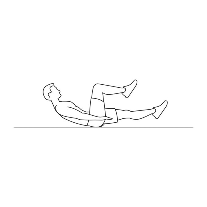 Fitness vector illustration showing air crunches exercise
