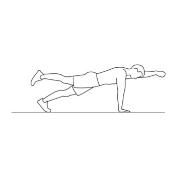Fitness vector illustration showing alt arm leg plank exercise