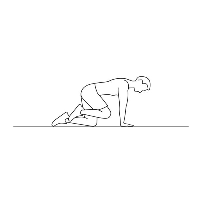 Fitness vector illustration showing donkey kicks exercise