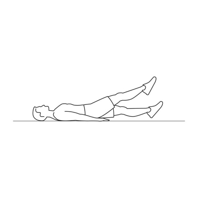 Fitness vector illustration showing flutter kick exercise