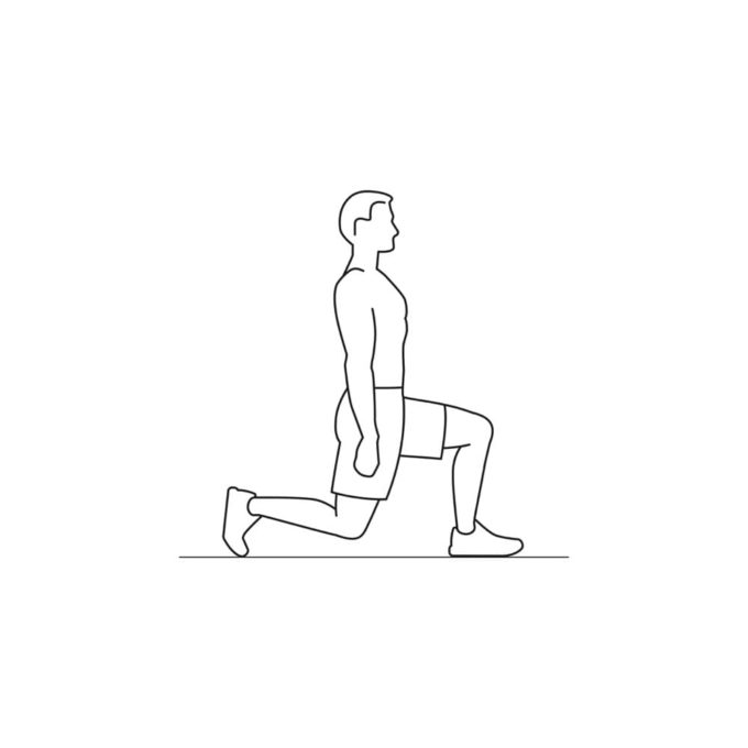 Fitness vector illustration showing lunges exercise