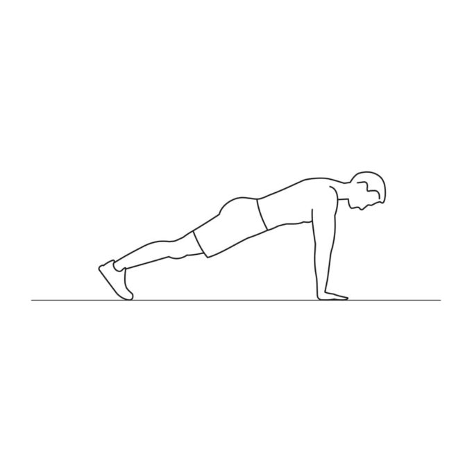 Fitness vector illustration showing push ups exercise