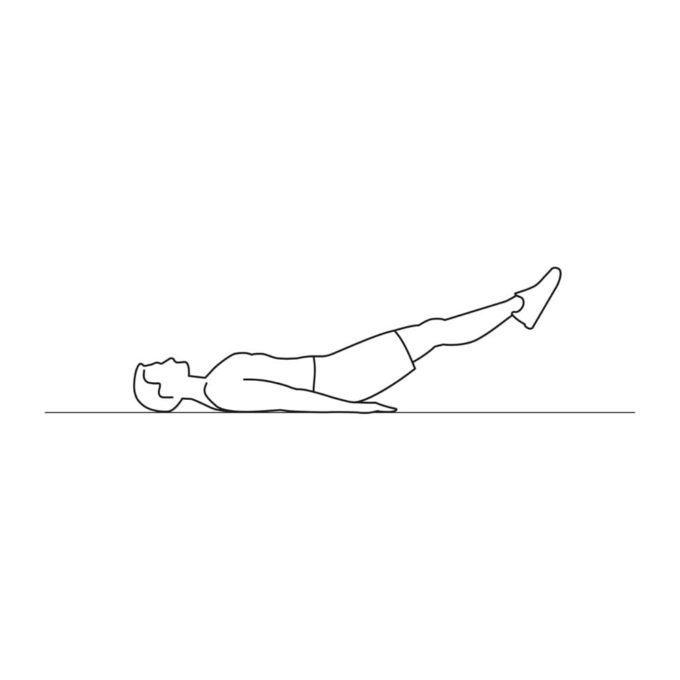 Fitness vector illustration showing raising legs exercise