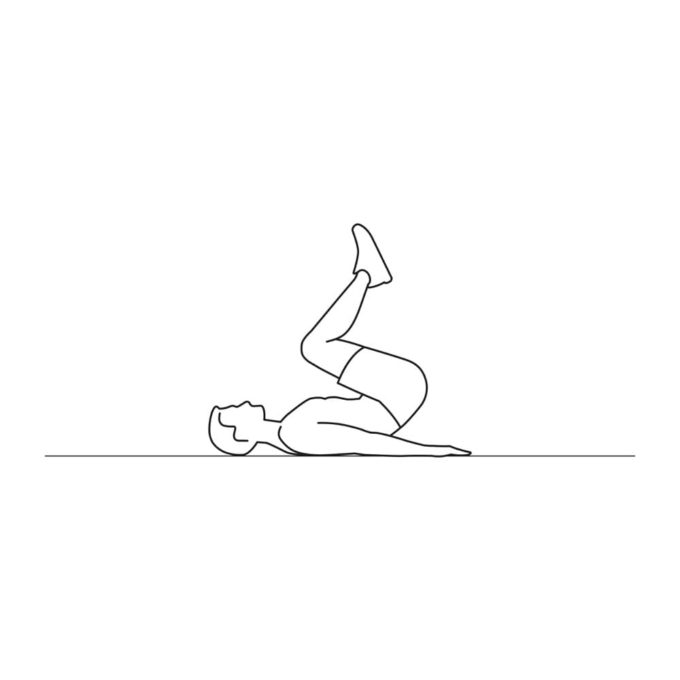 Fitness vector illustration showing reverse crunch exercise