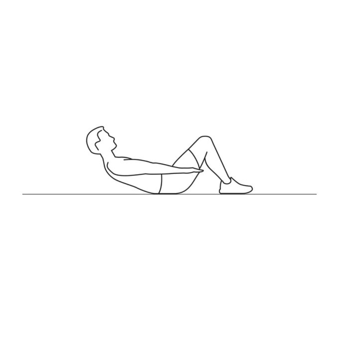 Fitness vector illustration showing sit ups exercise