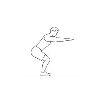 Fitness vector illustration showing squats exercise