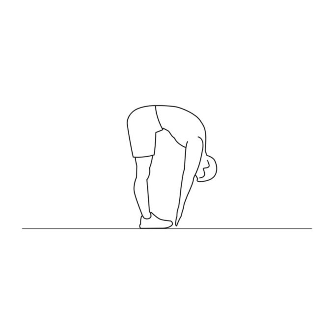 Fitness vector illustration showing toe stretches exercise