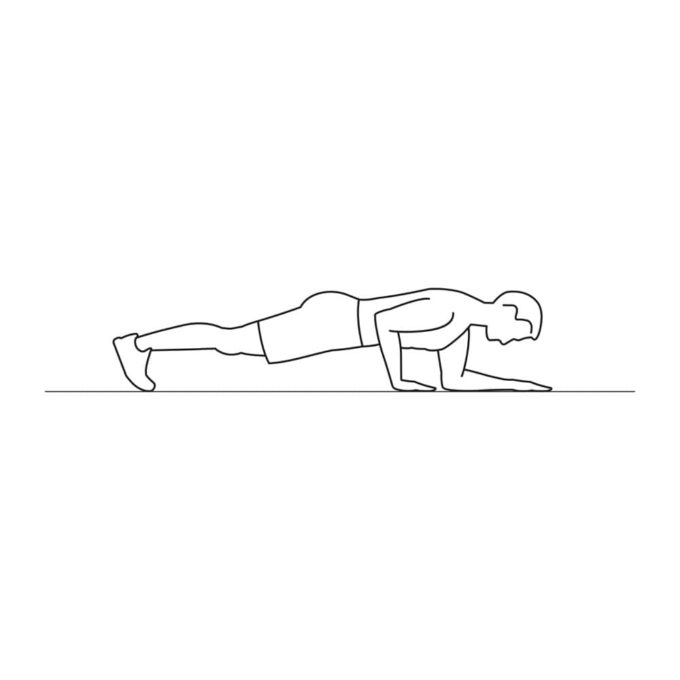 Fitness vector illustration showing up and down planks exercise